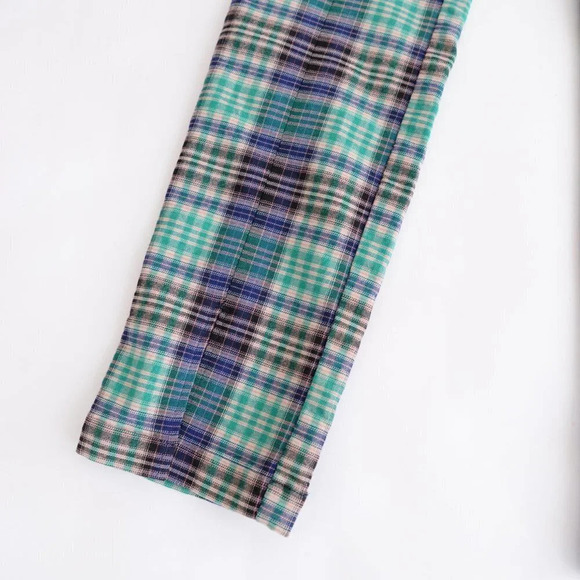 Urban Outfitters Green and Navy Checker Print Skinny Pants Size 4 - Picture 5 of 13